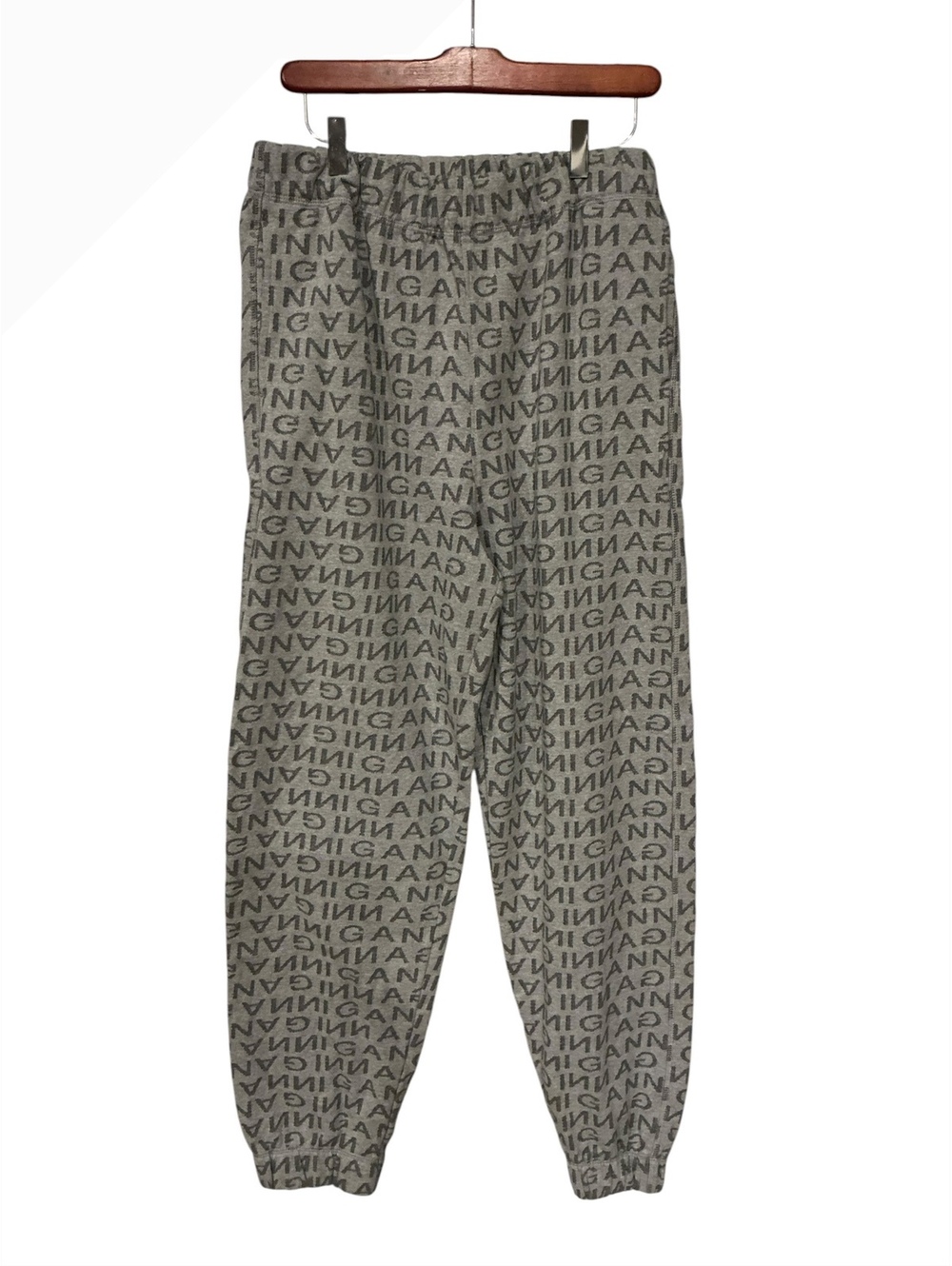 Ganni Grey Logo Print Sweatpants Size L Made in Greece